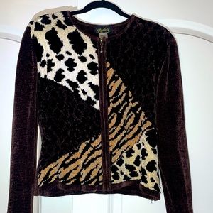 Mixed Animal Print Full-zip Jacket